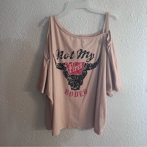 Women's Tan Graphic Top